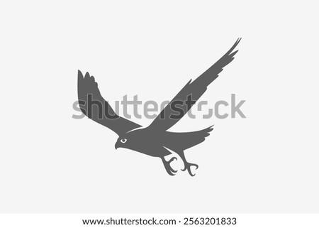 Falcon move fast attack silhouette logo or symbol vector