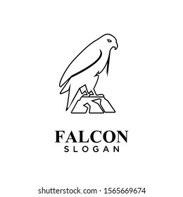 falcon outline logo icon design vector illustration
