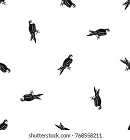 Falcon pattern repeat seamless in black color for any design. Vector geometric illustration