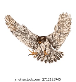 Falcon realistische Zeichnung Vektorgrafik