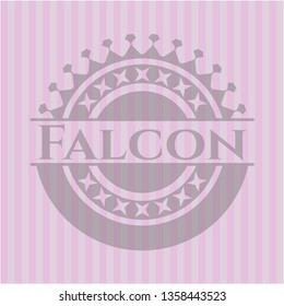 Falcon realistic pink emblem