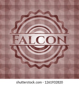 Falcon red emblem with geometric background. Seamless.