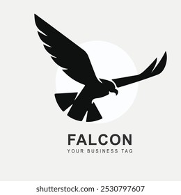 Falcon em forma de design de logotipo plano.Pode ser usado como um logotipo da empresa, ícone do aplicativo, vetor, design de camiseta etc