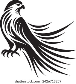 falcon silhouette vector art, i l l u s t r a t i o n