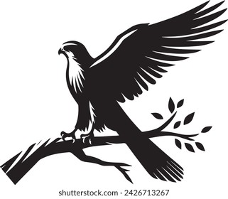 falcon silhouette vector art, i l l u s t r a t i o n