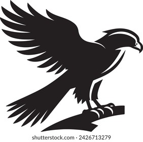 falcon silhouette vector art, i l l u s t r a t i o n