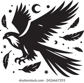 Falcon silhouette vector illustration 25463