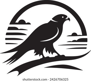falcon silhouette vector illustration, c l i p a r t