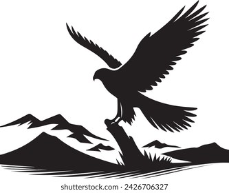 falcon silhouette vector illustration, c l i p a r t