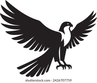 Falcon silhouette vector illustration, c l i p a r t