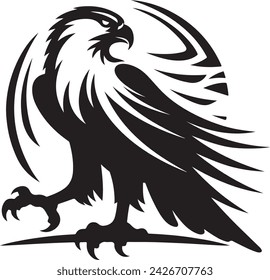 Falcon silhouette vector illustration, c l i p a r t