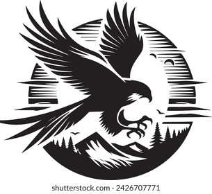 Falcon silhouette vector illustration, c l i p a r t