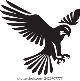 Falcon silhouette vector illustration, c l i p a r t