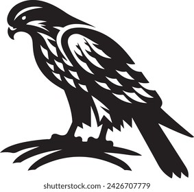 Falcon silhouette vector illustration, c l i p a r t