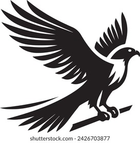 Falcon silhouette vector illustration, F A L C O N 