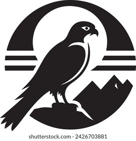 Falcon silhouette vector illustration, F A L C O N 