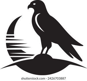 Falcon silhouette vector illustration, F A L C O N 