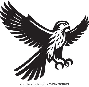 Falcon silhouette vector illustration, F A L C O N 