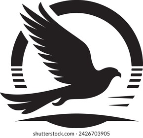 Falcon silhouette vector illustration, F A L C O N 