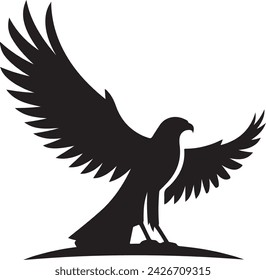 falcon silhouette vector illustration, f a l c o n