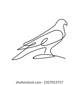 Falcon single line logo icon design illustration template