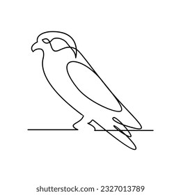 Falcon single line logo icon design illustration template