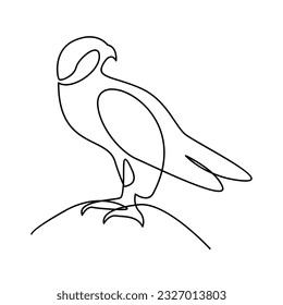 Falcon single line logo icon design illustration template