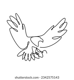 Falcon single line logo icon design illustration template