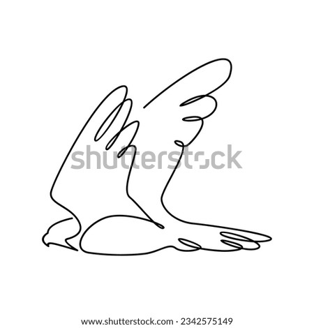 Falcon single line logo icon design illustration template