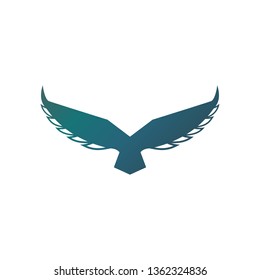 Falcon soaring rising Wings Logo design vector template.Luxury corporate heraldic flying Eagle Phoenix Hawk bird. Logotype concept icon.