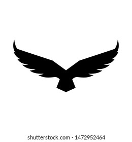 Falcon soaring rising Wings Logo design vector template.Luxury corporate heraldic flying Eagle Phoenix Hawk bird. Logotype concept icon.