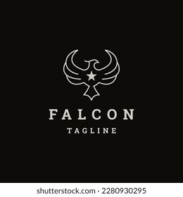 Falcon star logo icon design template flat vector