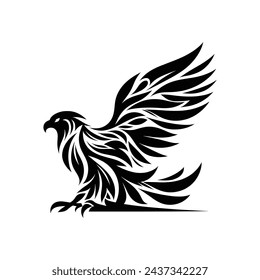 Falcon Tattoo Logo Clean und Kreative Silhouette Symbol Vektor-Illustration