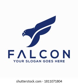 falcon vector logo illustration perfect good for mascot delivery or logistic logo industry flat color style with blue and red