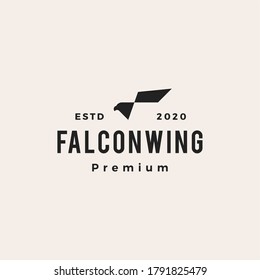 falcon wing hipster vintage logo vector icon illustration