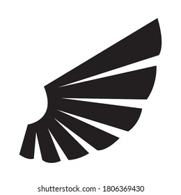 falcon wing icon over white background, silhouette style, vector illustration