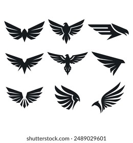 Falcon wing icon Template vector Pro Vector vector, wing logo symbol icon vector illustration