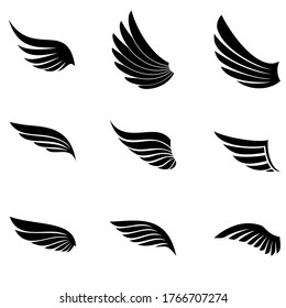 Falcon wing icon vector set. angel illustration sign collection. air symbols. bird logo.