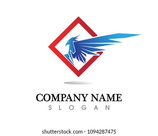 Falcon Wing Logo Template vector icon design
