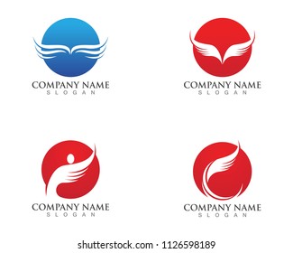Falcon Wing Logo Template vector icon design