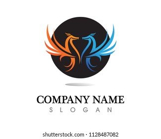 Falcon Wing Logo Template vector icon design
