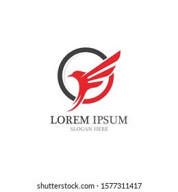 Falcon Wing Logo Template vector icon design