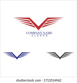 Falcon Wing Logo Template. vector icon design
