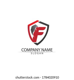 Falcon and wing Logo Template vector illustration design