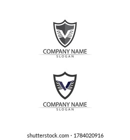 Falcon and wing Logo Template vector illustration design