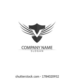 Falcon and wing Logo Template vector illustration design