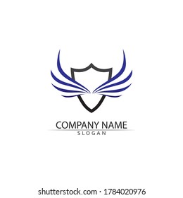 Falcon and wing Logo Template vector illustration design