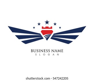 Falcon Wing Logo Template vector icon design