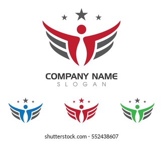 Falcon Wing Logo Template vector icon design