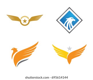 Falcon Wing Logo Template vector icon design